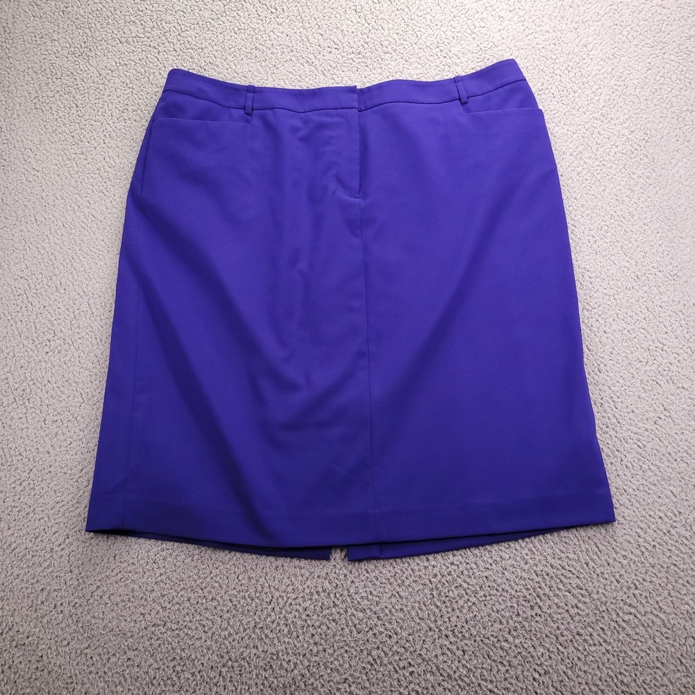 CALVIN KLEIN Skirt Size 18W Purple Pencil Lined Back Slit Belt Loops